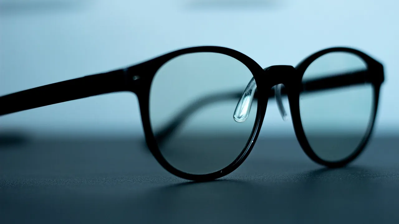 Une paire de lunettes rondes posée sur une table